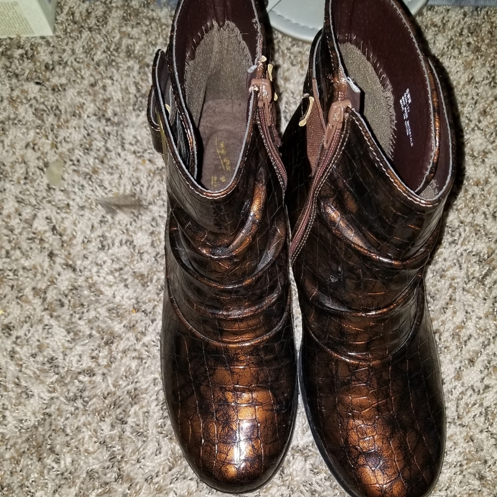 Faux croc booties/ankle boots!
